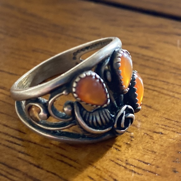Carnelian Sterling Silver Ring size 7 - Picture 2 of 7